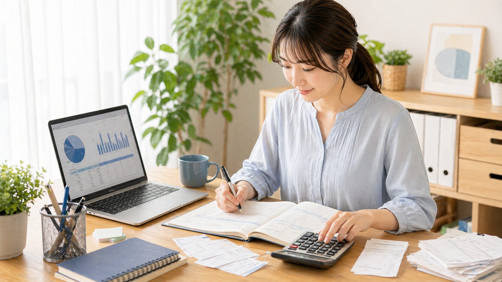 簿記で経理補助を目指すイメージ