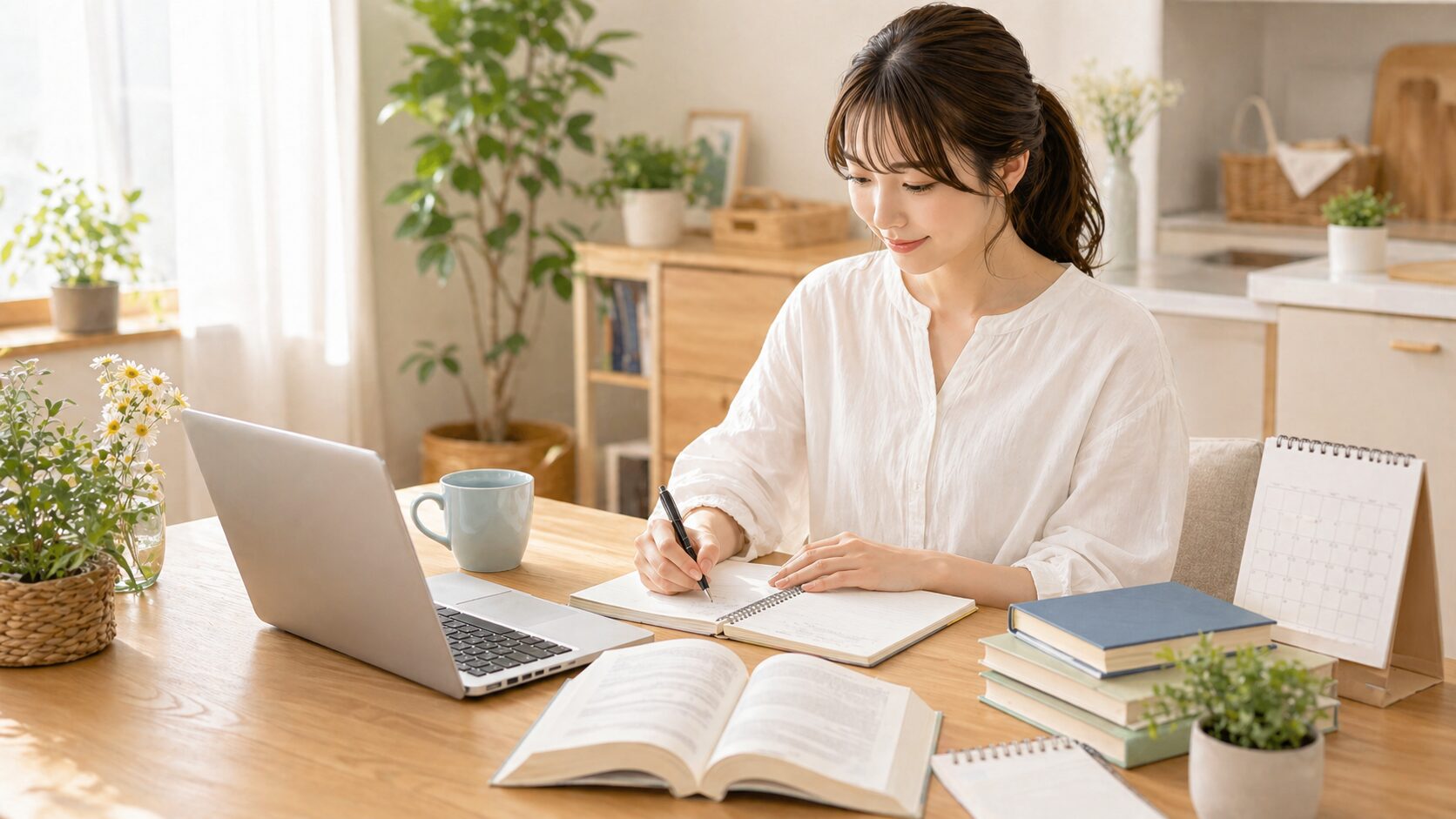 主婦に向く資格を在宅で学ぶイメージ