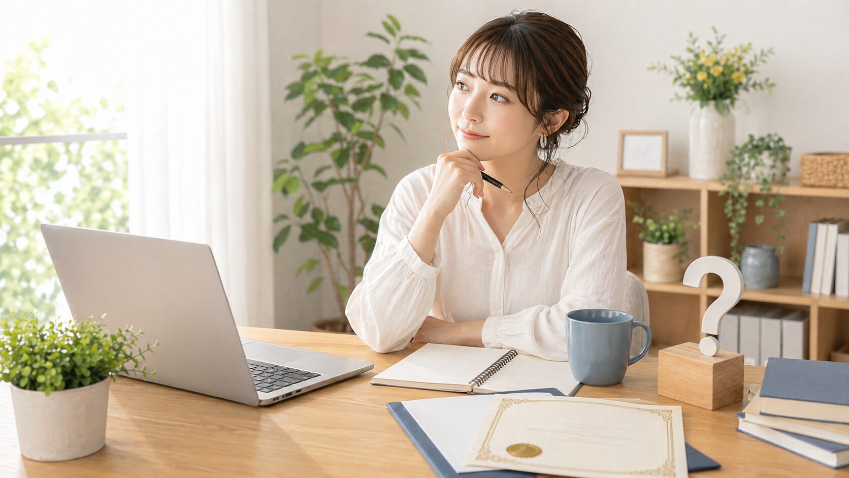 在宅勤務に資格が必要か考えるイメージ